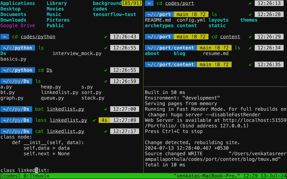 Tmux window